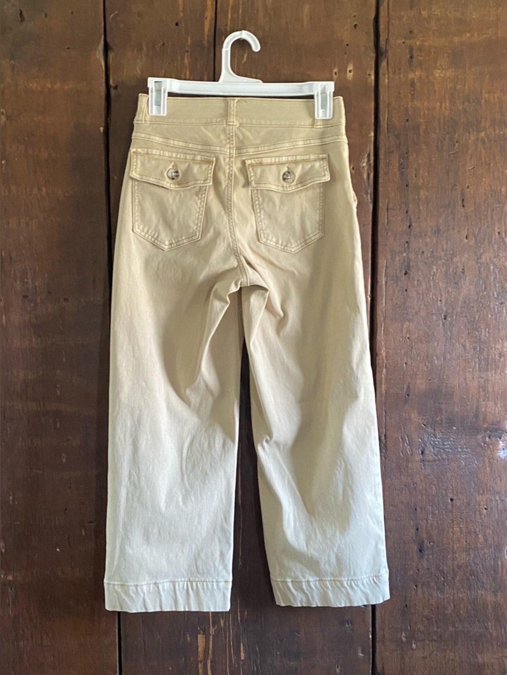 Spanx stretch twill cropped pants in almond - Picture 5 of 7